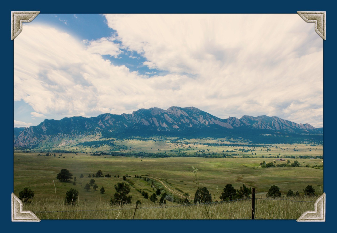 filed and mountains in Boulder Colorado